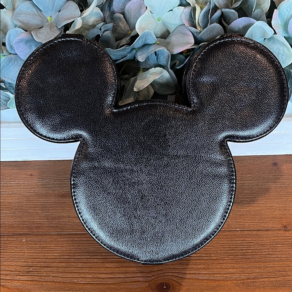 Bauble Bar Licensed Disney Mickey Mouse Metallic Black Jewelry Box Snap Case - Picture 2 of 12